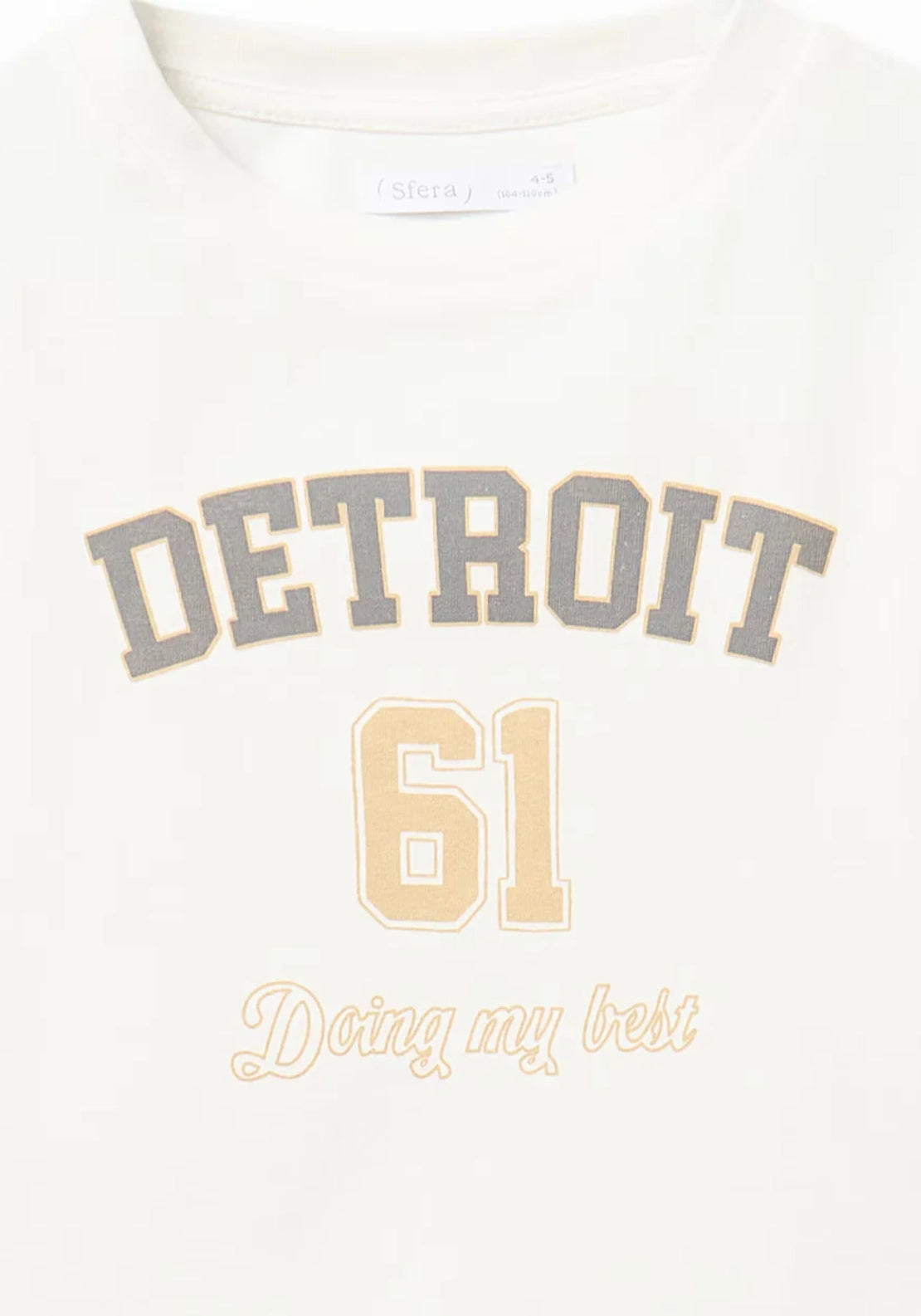 Printed Text Detail Long Sleeve T-Shirt - White
