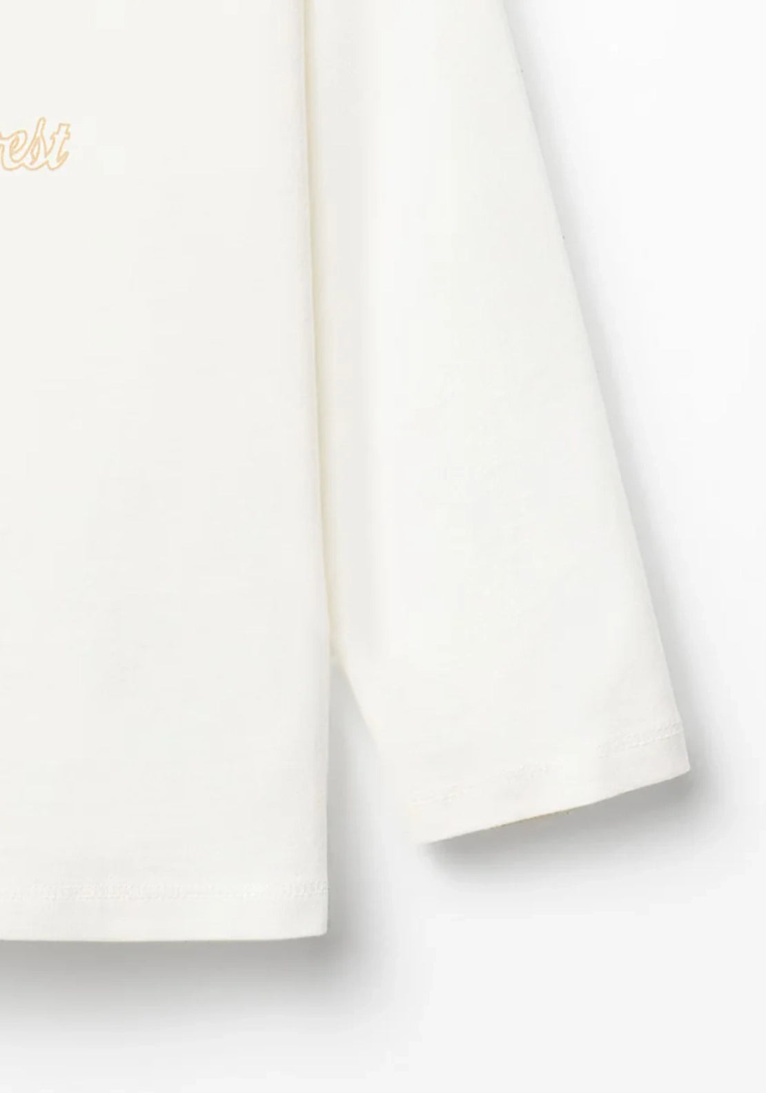 Printed Text Detail Long Sleeve T-Shirt - White