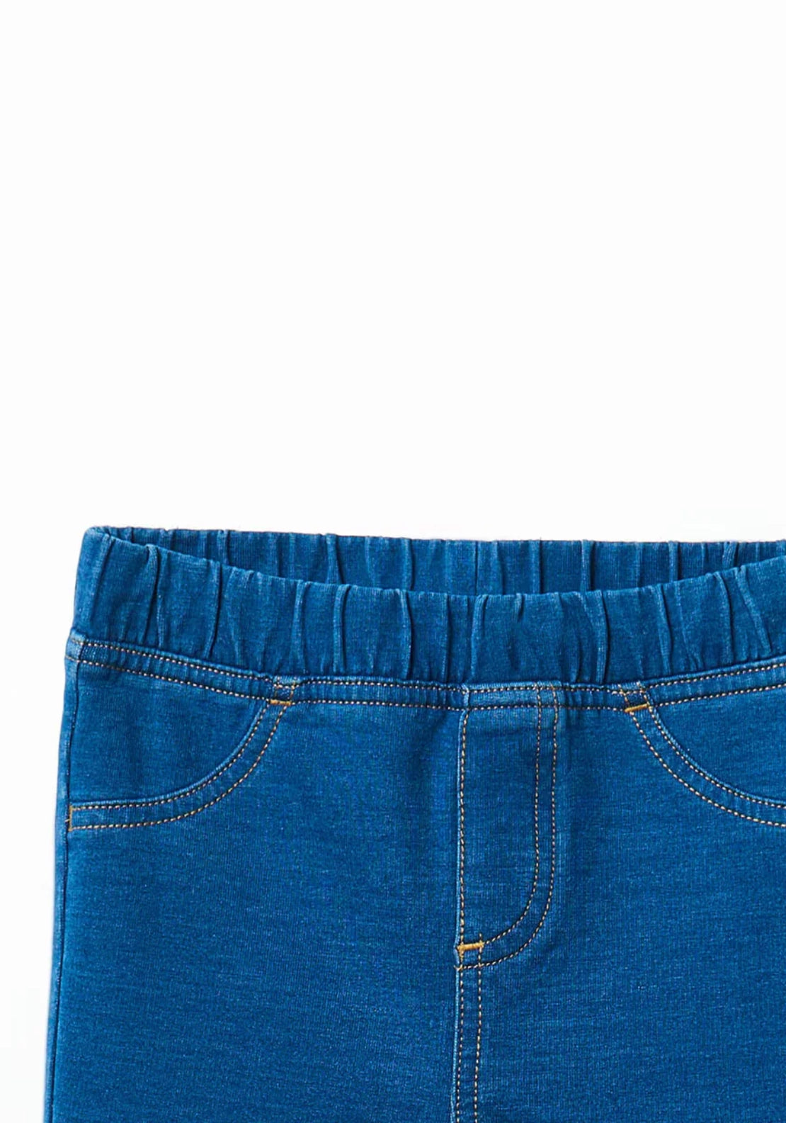 Denim Terry Flared Leggings - Denim Medium Blue