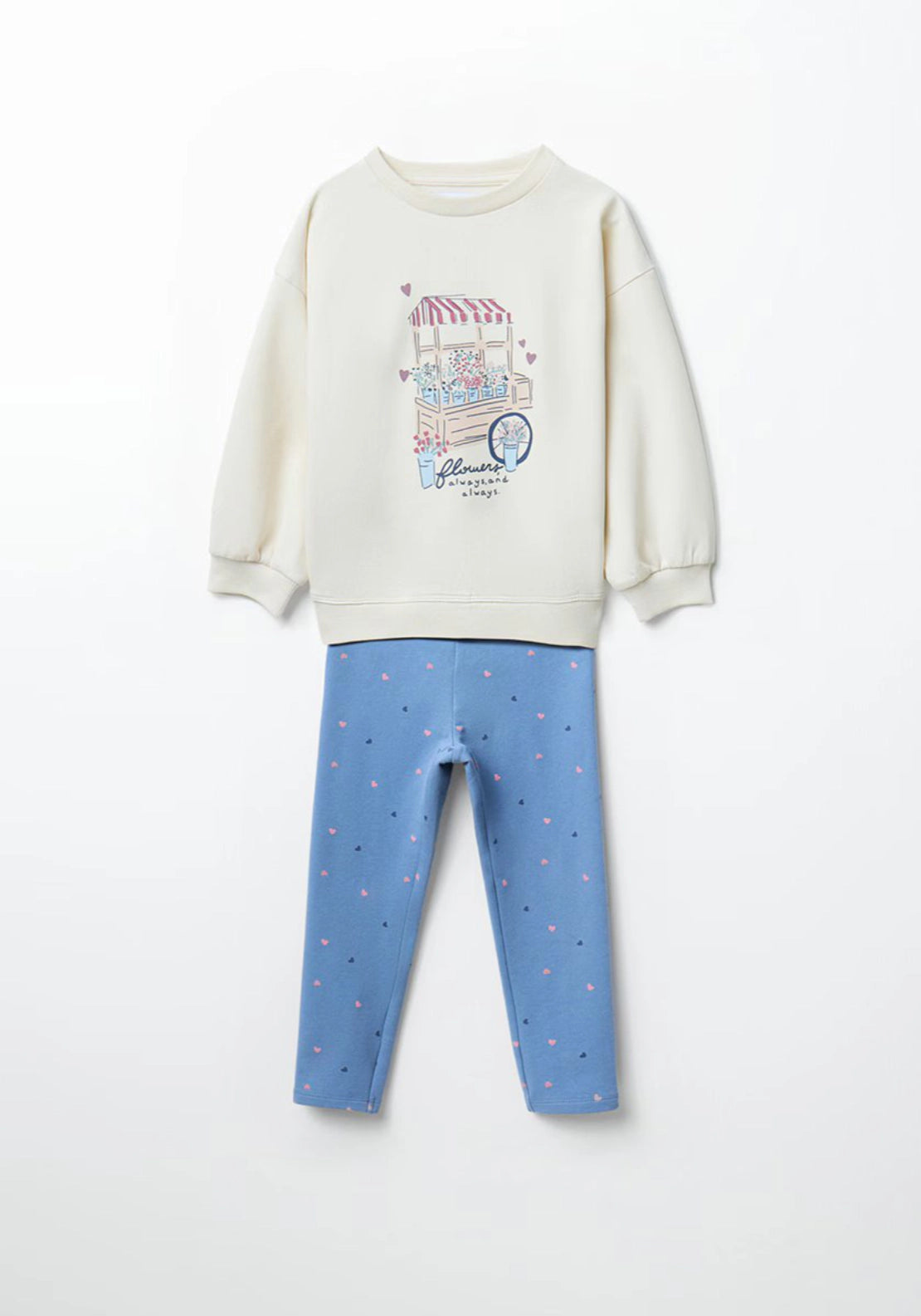 Sfera Trousers And Sweatshirt Flower Stall Set - Blue 1 Shaws Department Stores