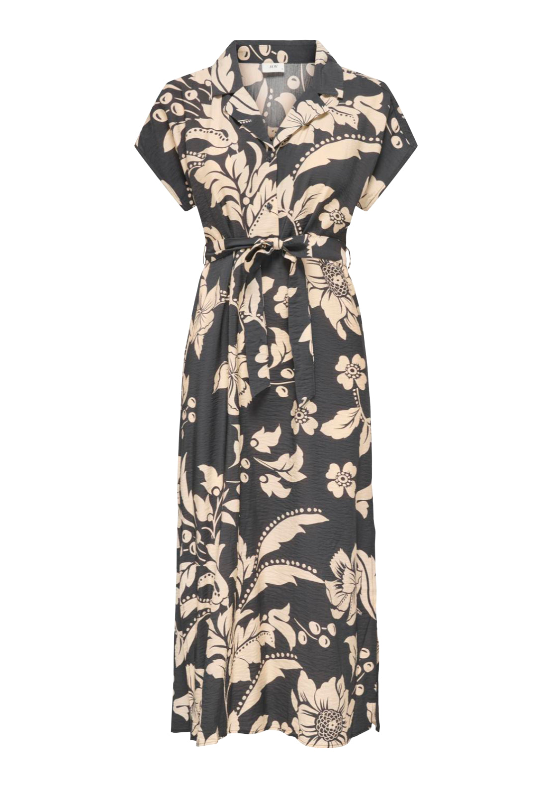 Jdy Troya Life Sleeveless Midi Dress - Phantom/creme Flowers 3 Shaws Department Stores