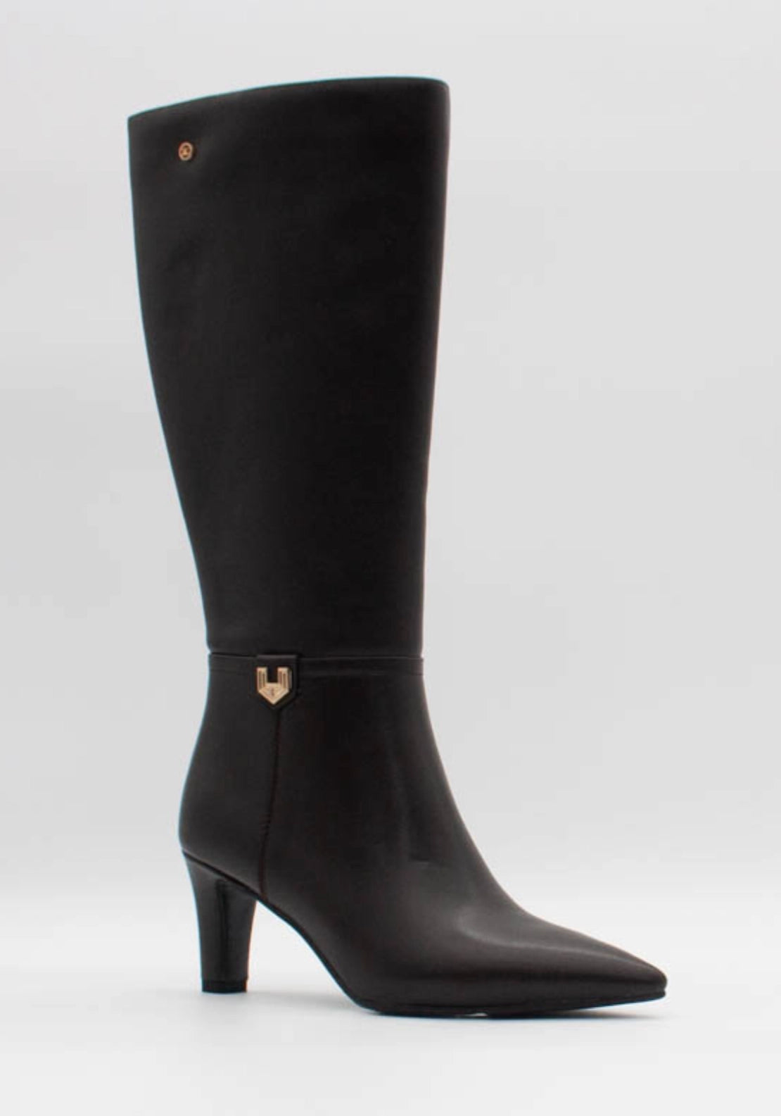 Heel Boot With Ankle Detail - Choccy