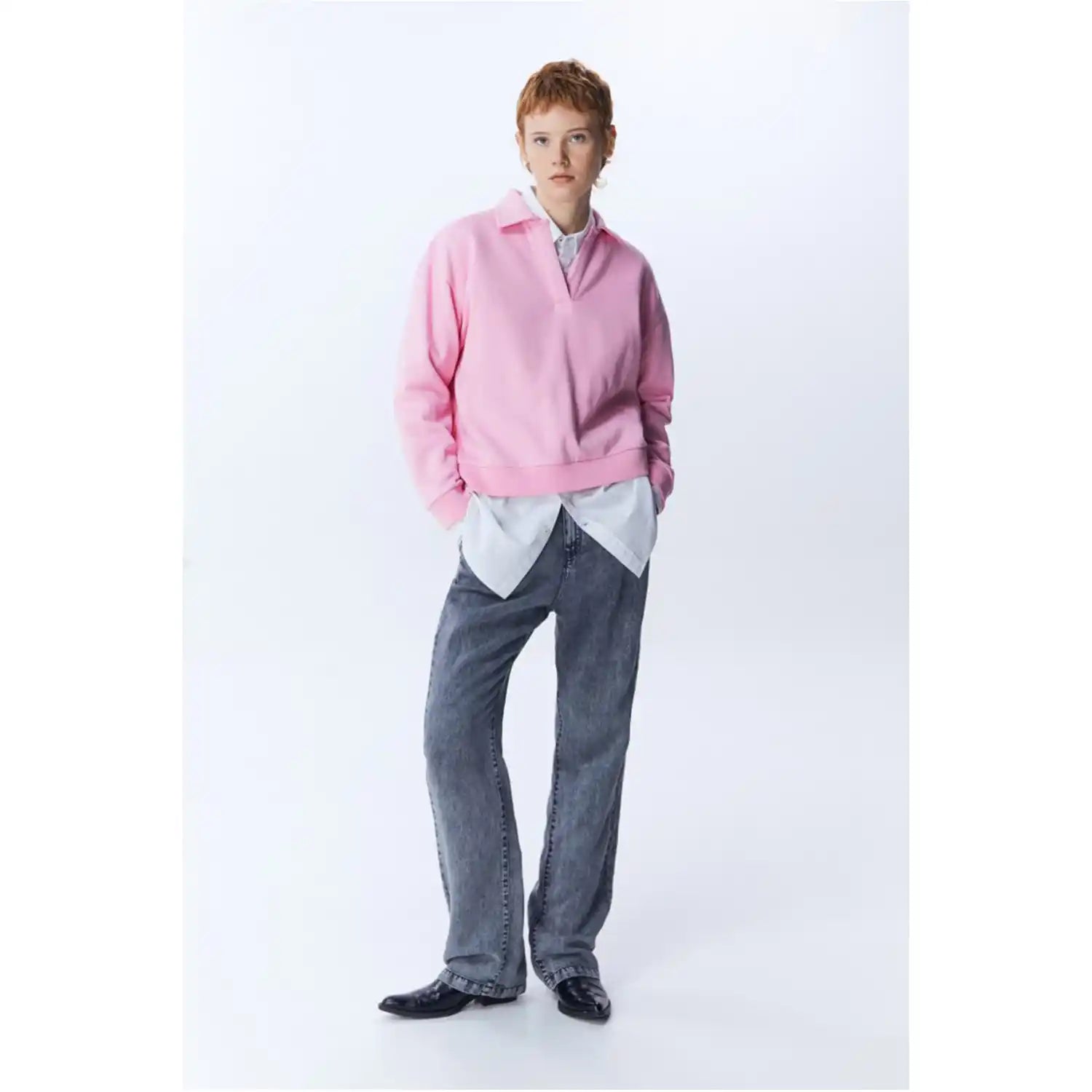 Sfera Collared sweatshirt - Pink 3 Shaws Department Stores