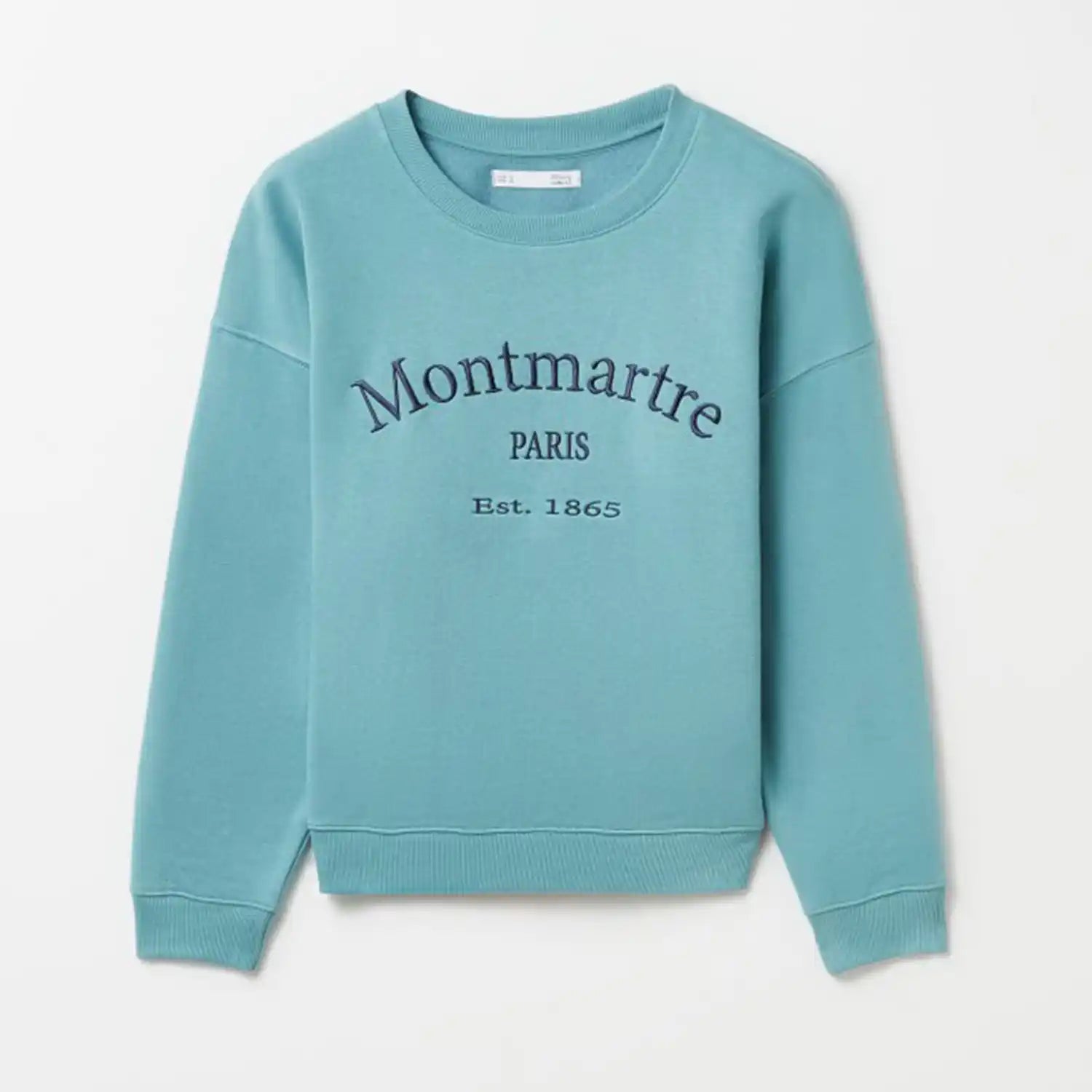 Sfera Embroidered Sweatshirt - Teal 1 Shaws Department Stores
