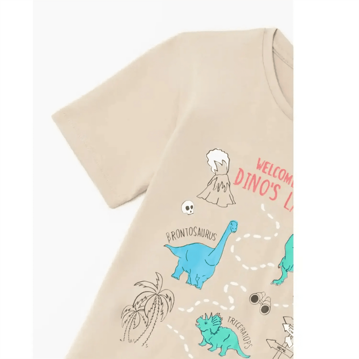 Dinosaur Map T-shirt - Beige