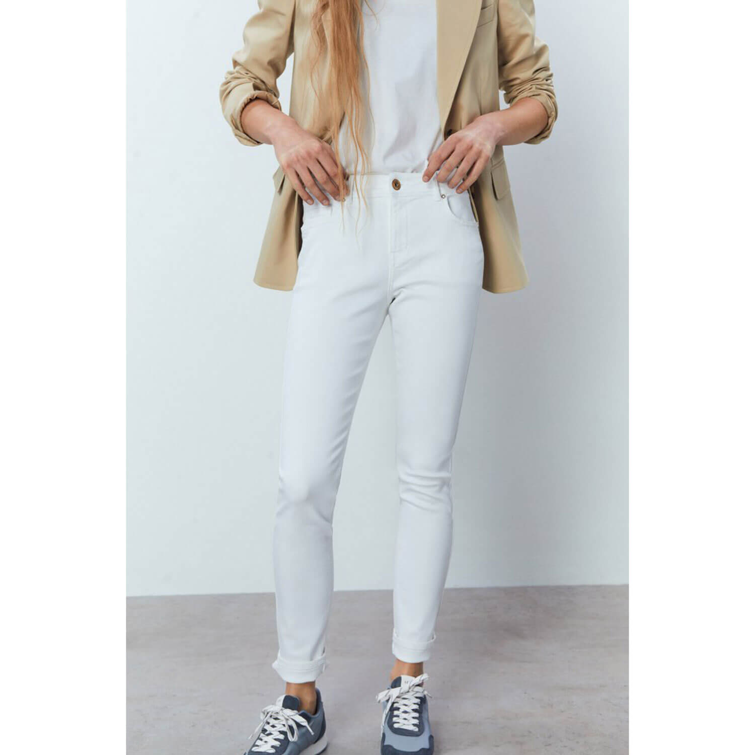 Coloured Skinny Jeans - White