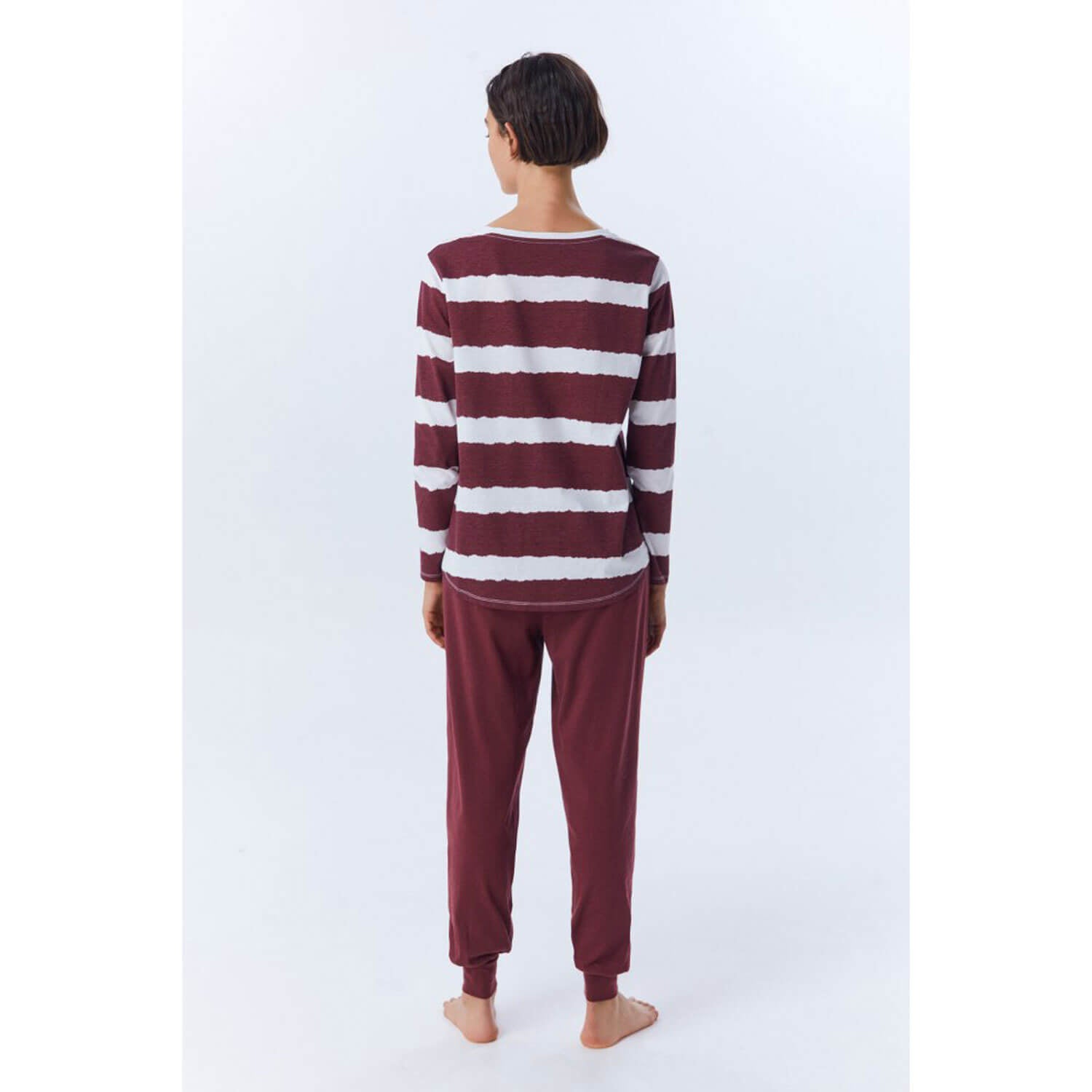 Sfera Striped Tye-Dye T-Shirt - Wine 3 Shaws Department Stores