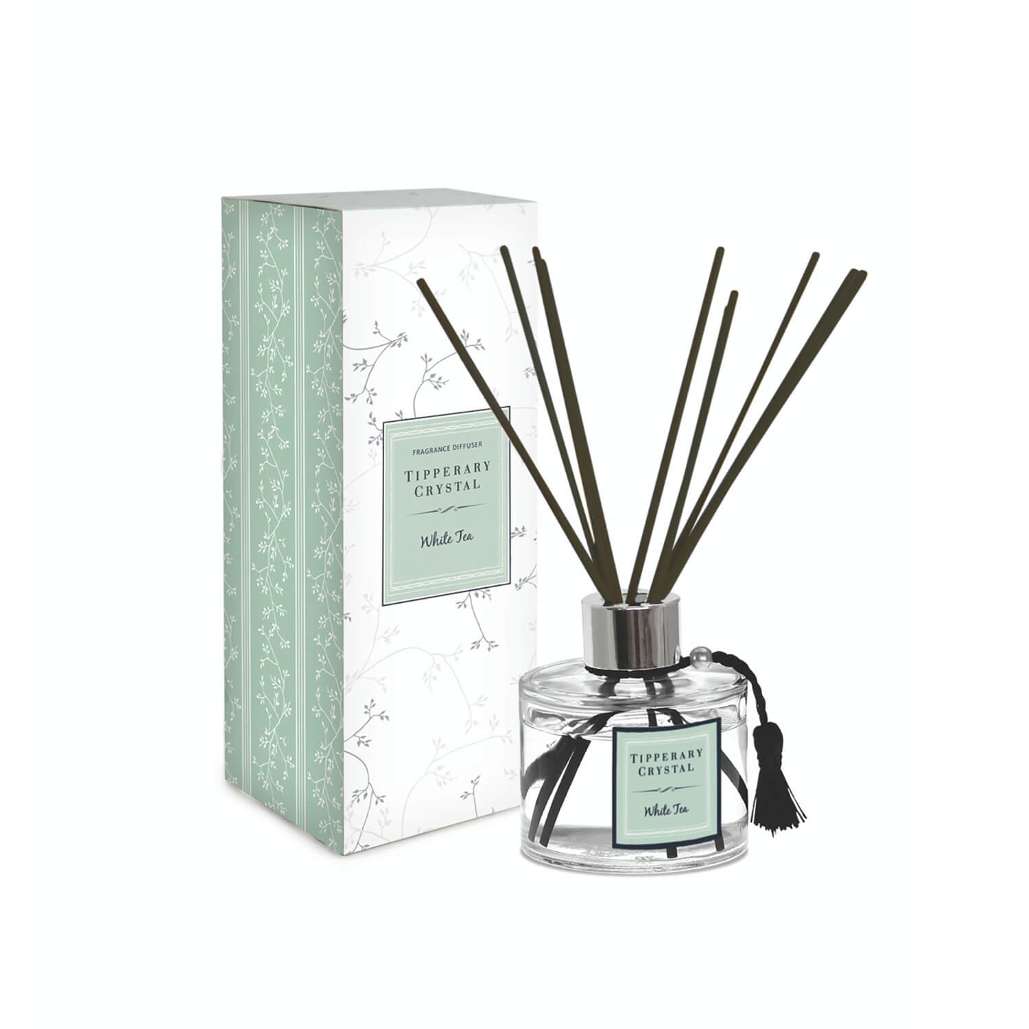 Tipperary Crystal Fragranced Reed Diffuser Set - White Tea 1 Shaws Department Stores