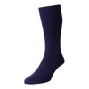 Pure Cotton Rib Socks - Navy