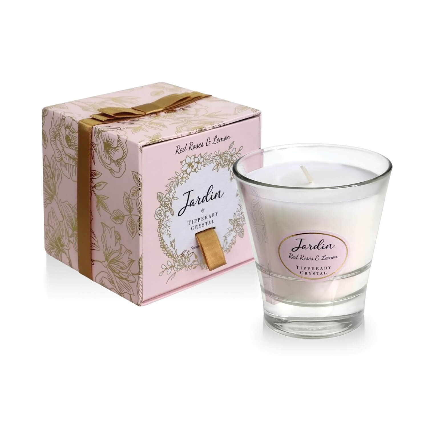 Tipperary Crystal Jardin Collection Candle - Red Roses and Lemon 1 Shaws Department Stores