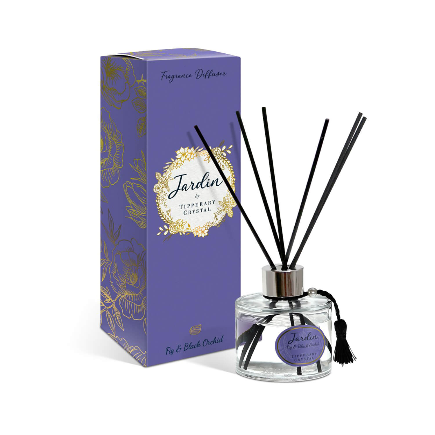Tipperary Crystal Jardin Collection Reed Diffuser - Fig &amp; Black Orchid 1 Shaws Department Stores