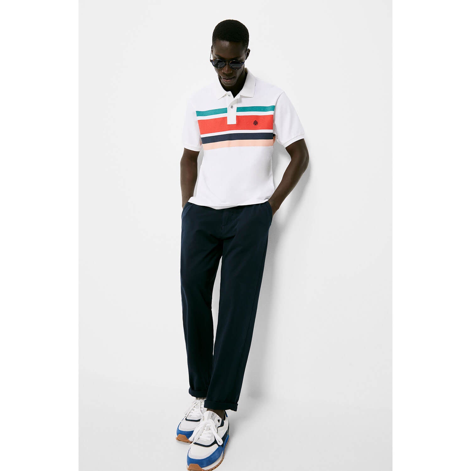 Springfield Short-sleeve Striped Polo - Ivory 3 Shaws Department Stores