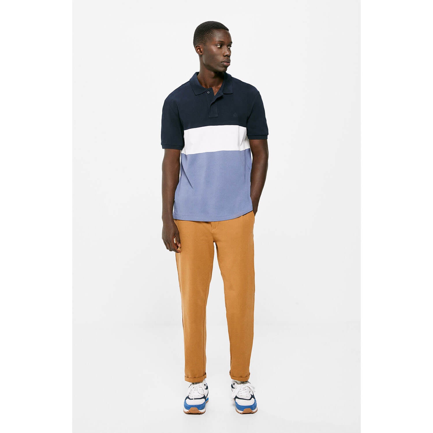 Springfield Short-sleeve Block Tricolour Polo - Navy 2 Shaws Department Stores