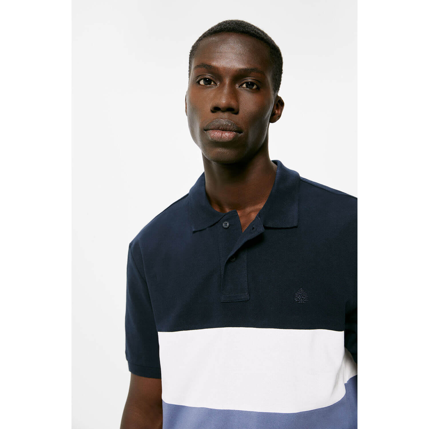 Springfield Short-sleeve Block Tricolour Polo - Navy 4 Shaws Department Stores