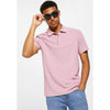 Short-sleeve Patterned Polo Shirt - Pink