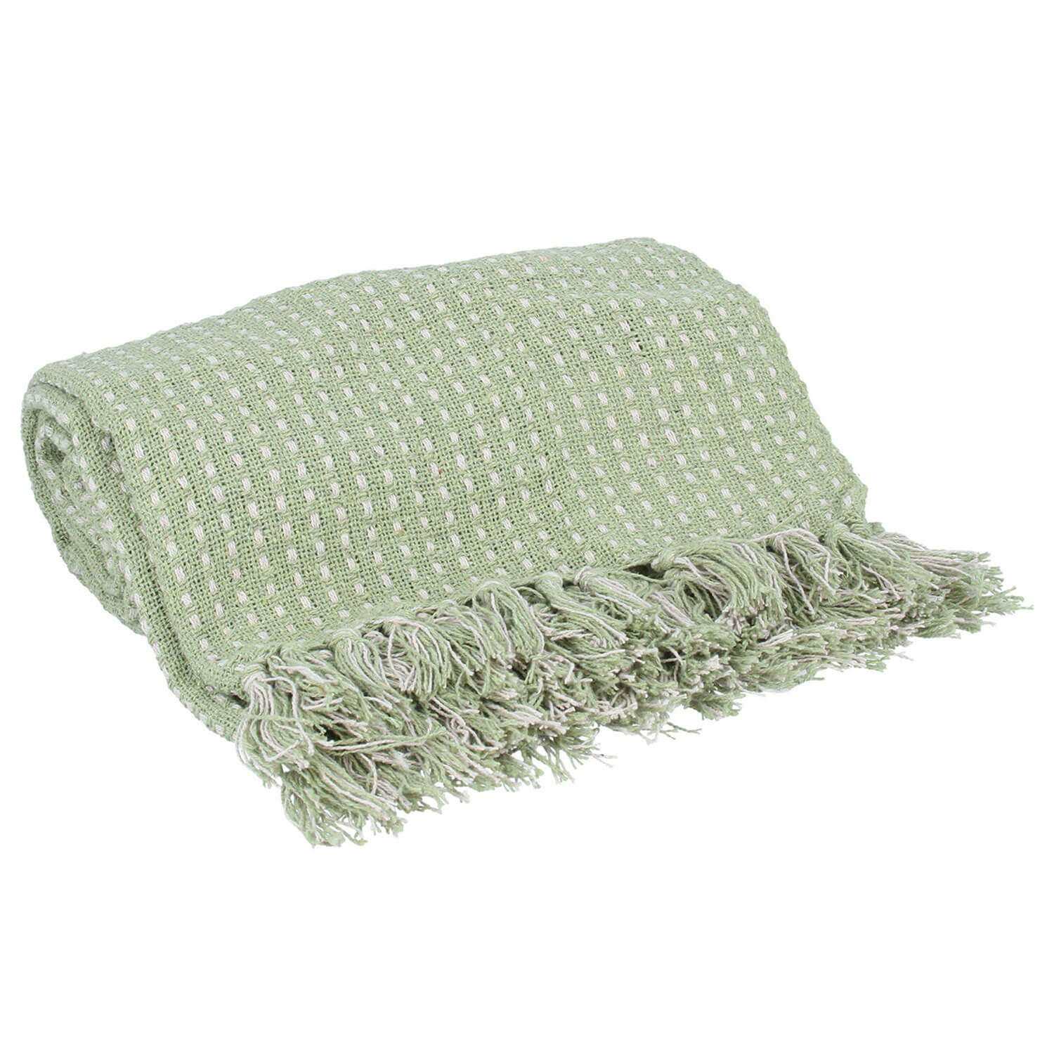 Gisella Graham Green Woven Stab Stitch Throw 1 Shaws Department Stores