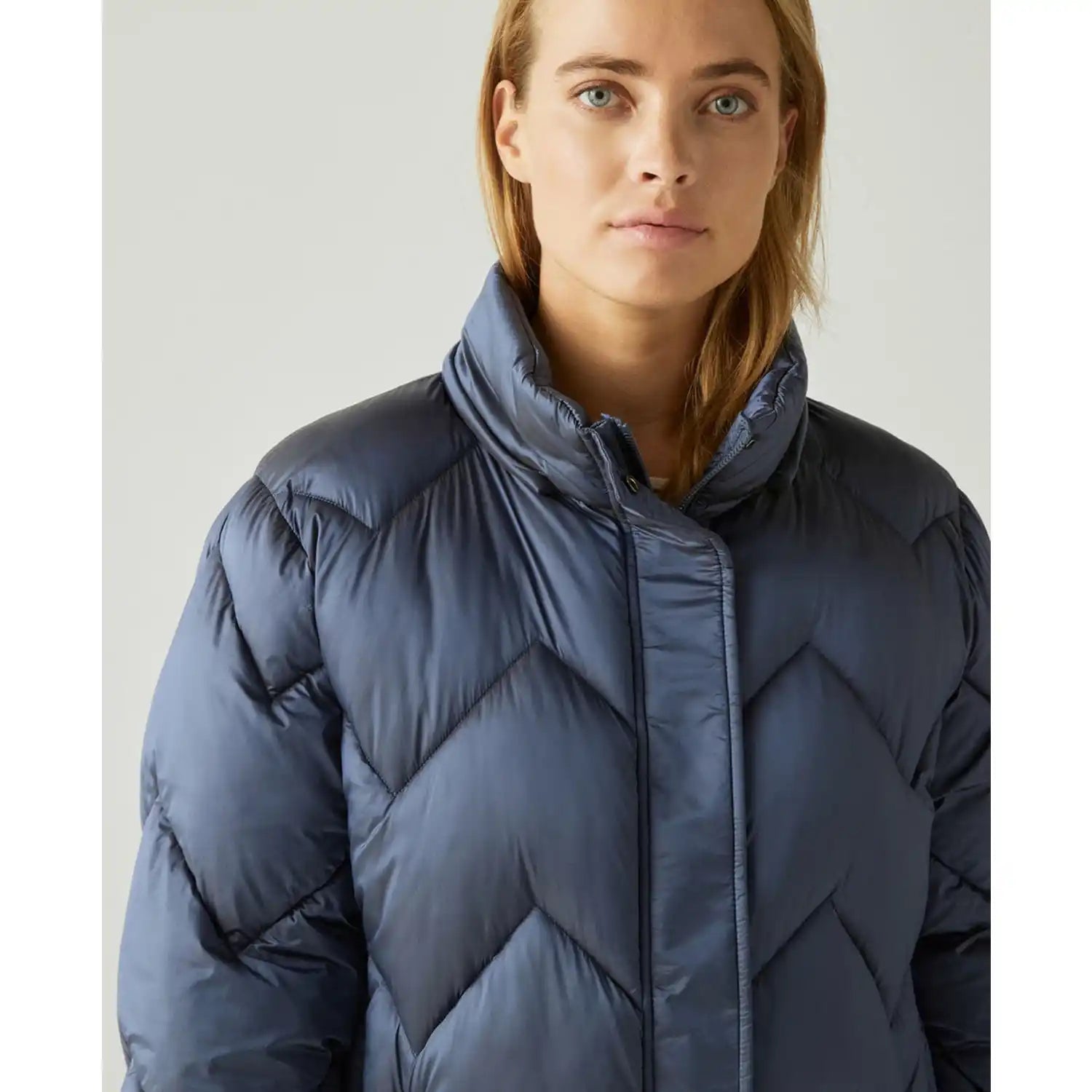 Couchel Long Padded Outerwear - Blue 3 Shaws Department Stores