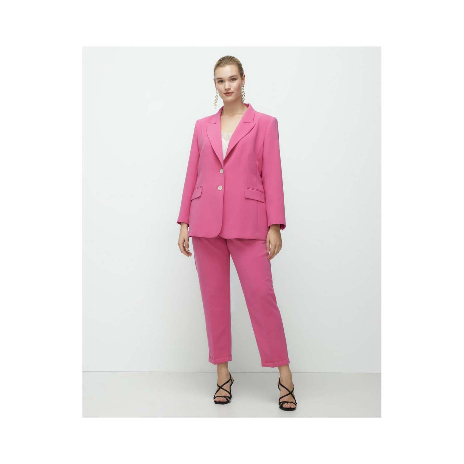 Couchel Suit Trousers With Cuffs - Fuchsia 1 Shaws Department Stores