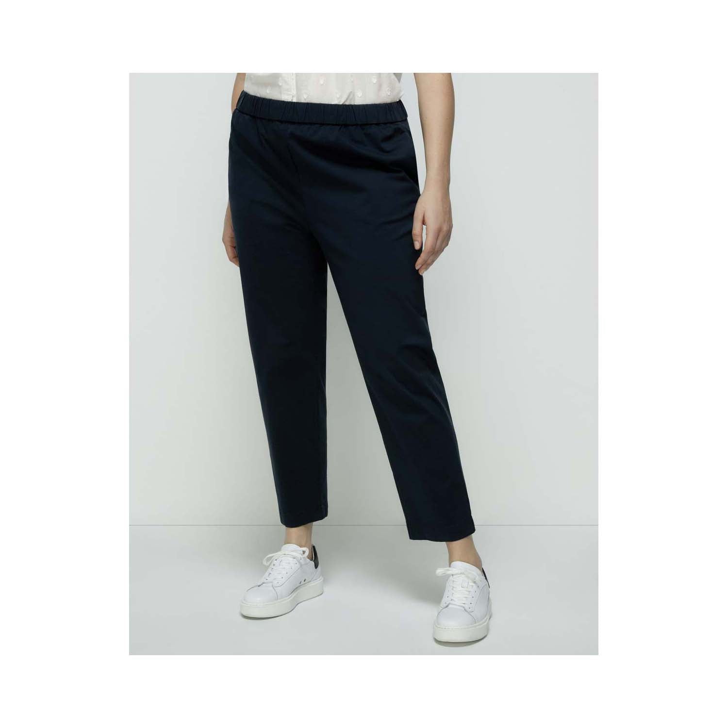 Couchel Plain-Coloured Straight Trousers - Blue 1 Shaws Department Stores