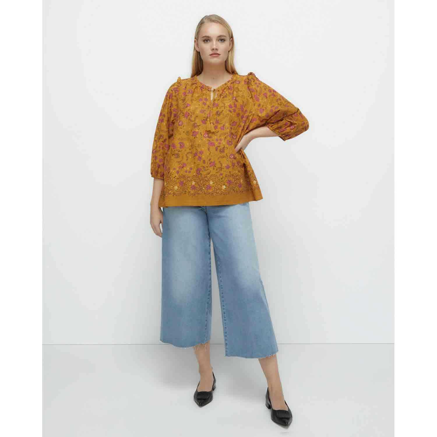 Couchel Blouse With French Sleeves And Tassels 3 Shaws Department Stores