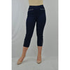 Stud Diamante Bengal Cropped Trouser - Navy