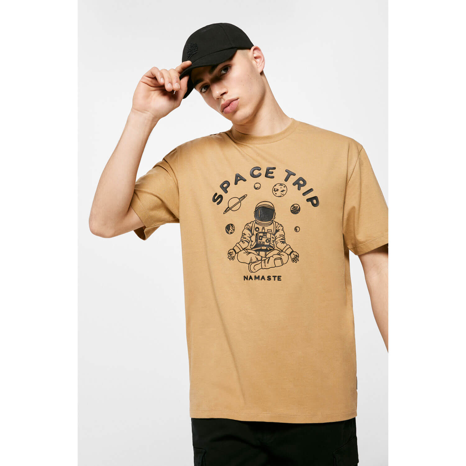Springfield Short-sleeve Print T-shirt - Beige/Camel 3 Shaws Department Stores