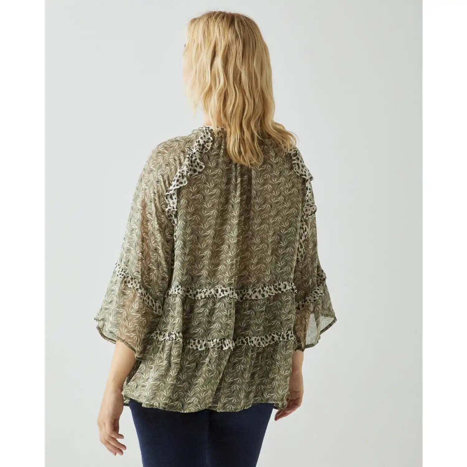 Couchel Ruffled Print Blouse - Multi 3 Shaws Department Stores
