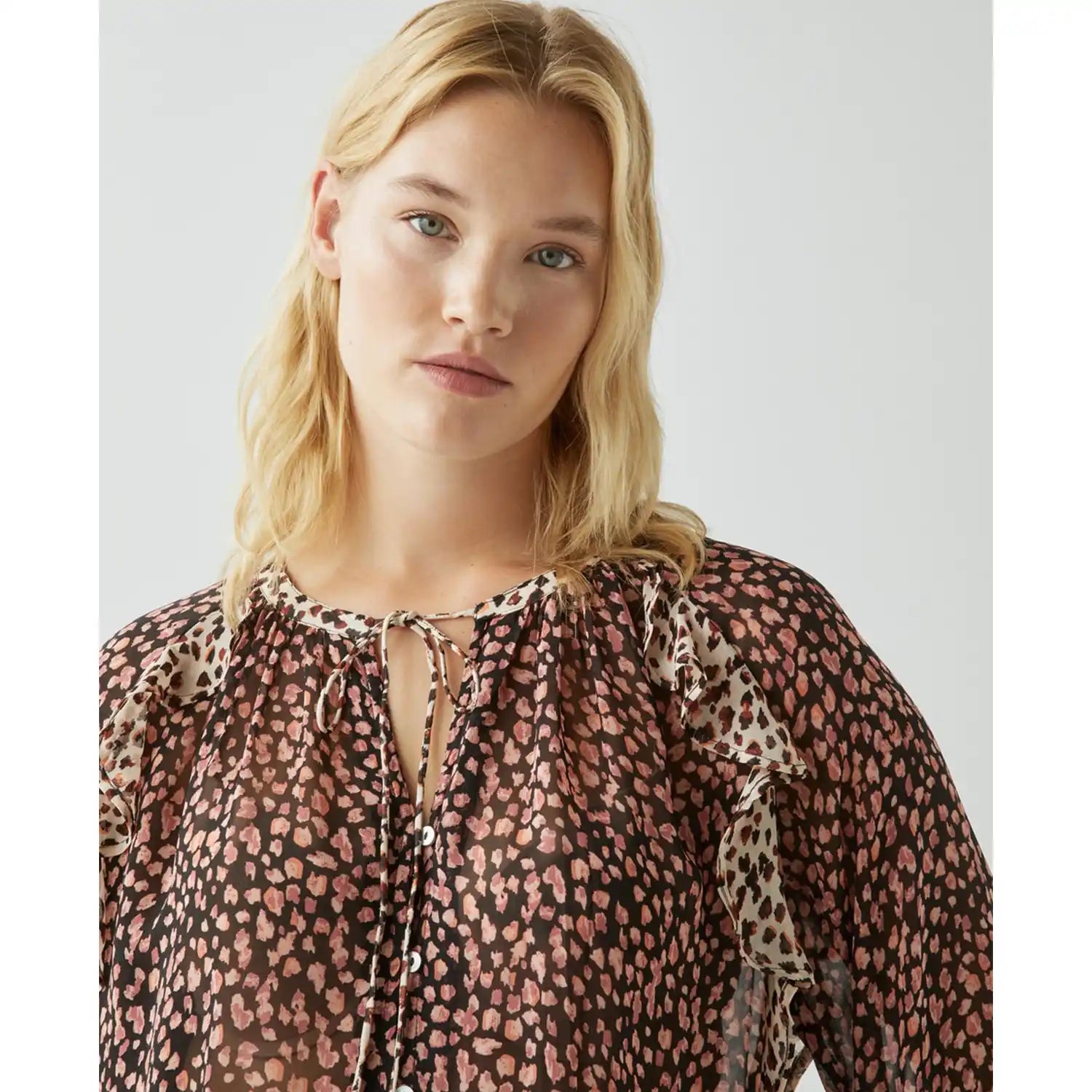 Couchel Ruffled Print Blouse - Multi 2 Shaws Department Stores