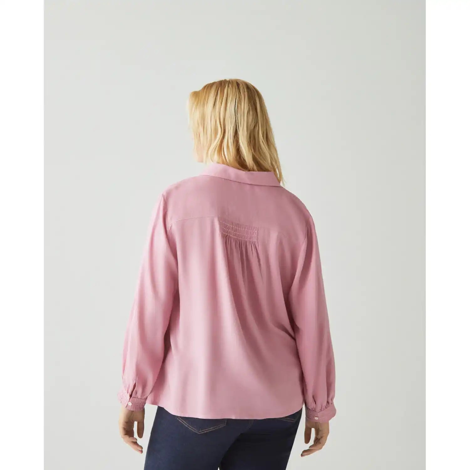 Couchel Plain Dobby Blouse - Pink 2 Shaws Department Stores