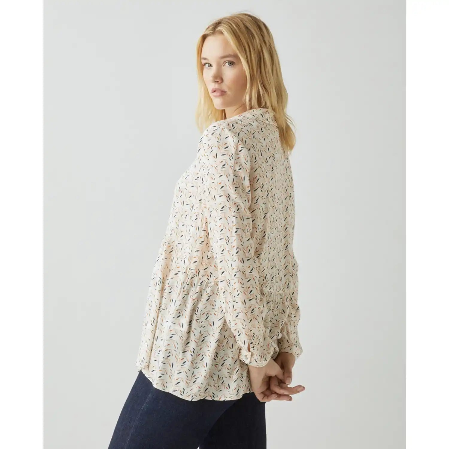 Couchel Leaf Print Blouse - Raw 3 Shaws Department Stores