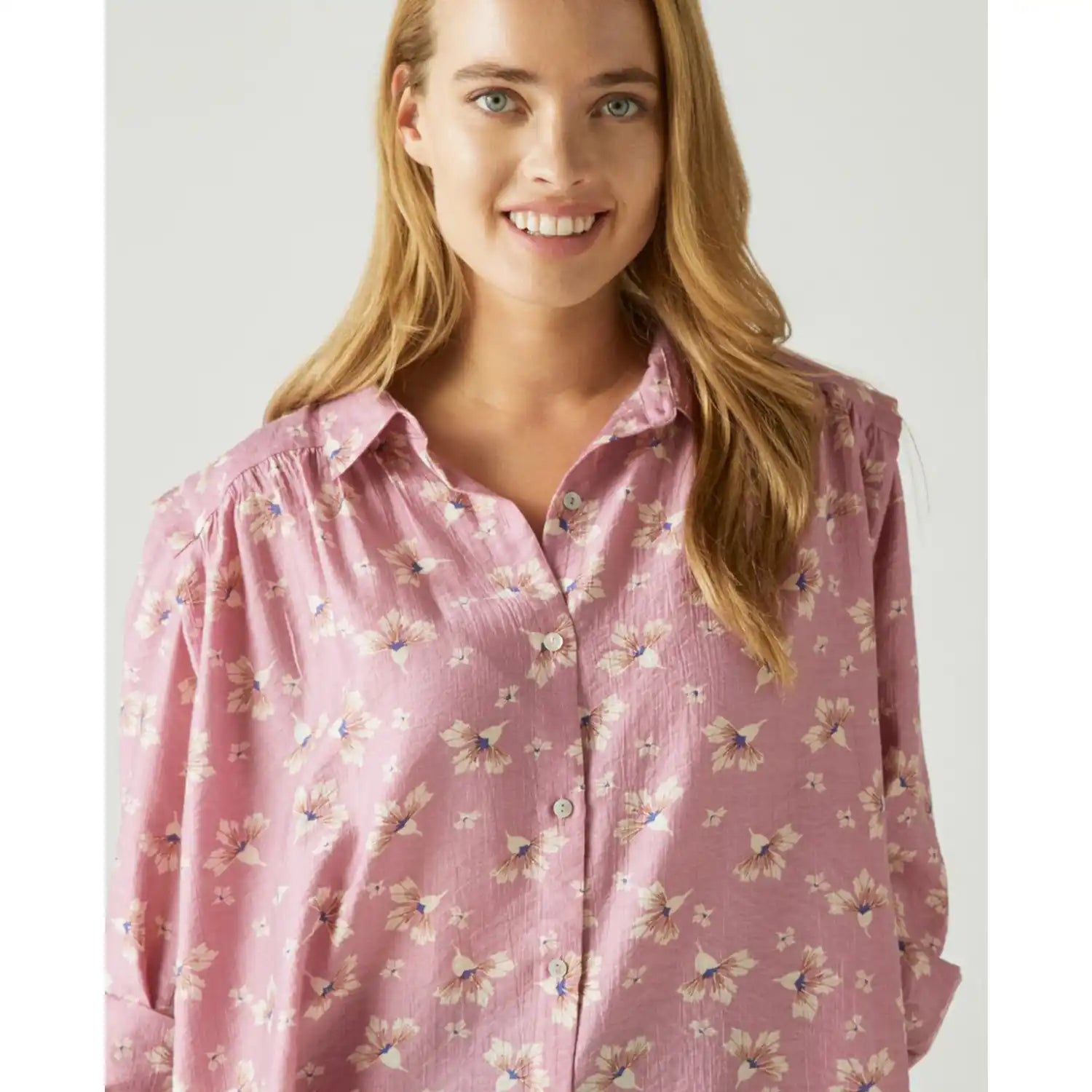 Flowers Print Shirt - Multi Pink