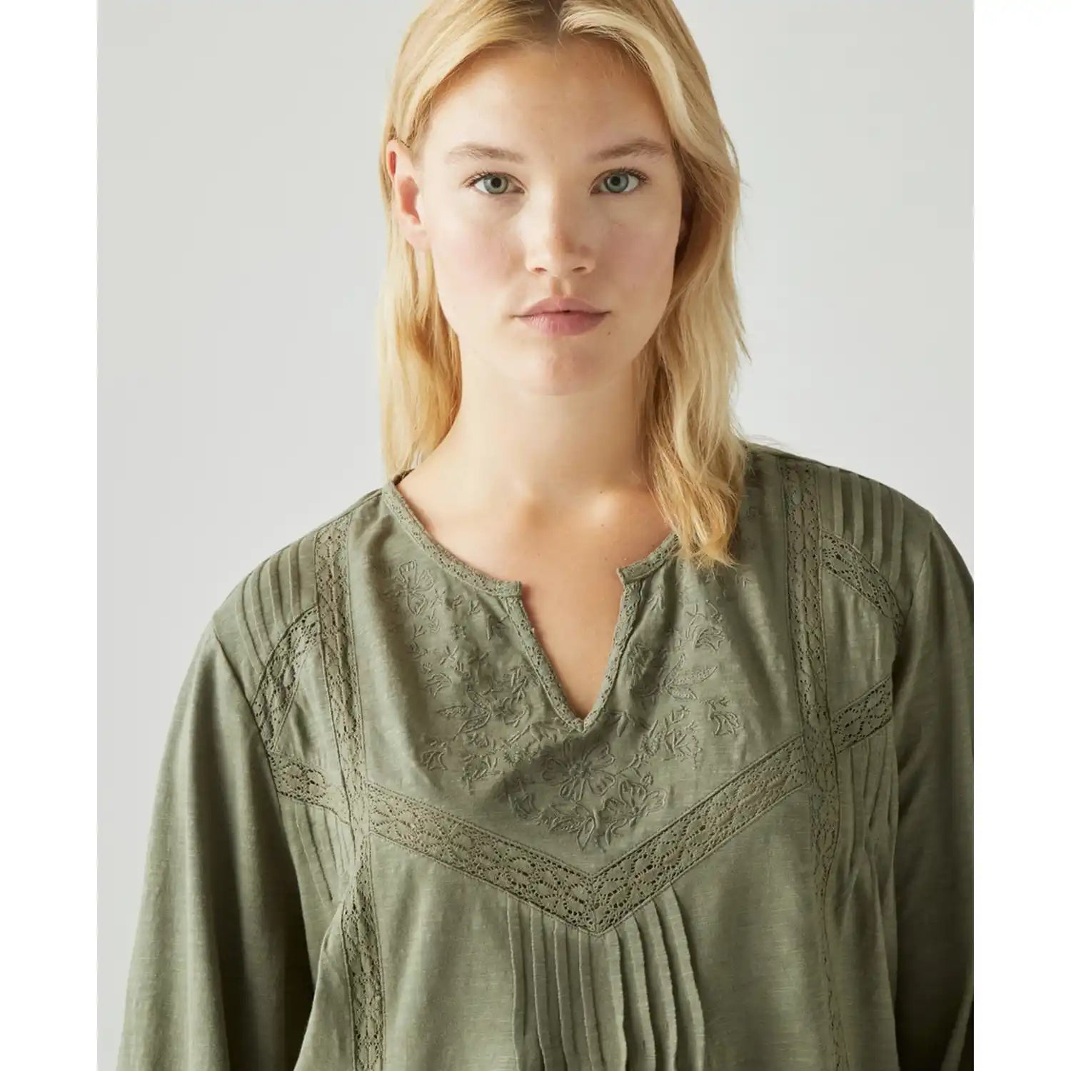 Couchel T-Shirt Embroidered Chest - Green 1 Shaws Department Stores