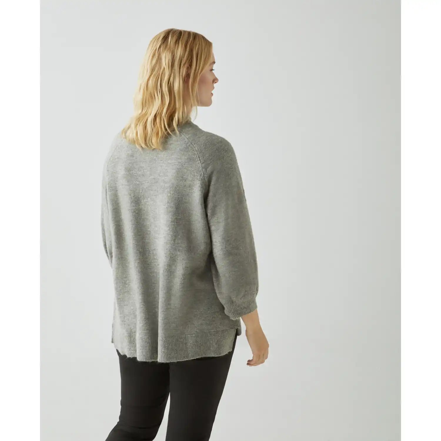 Couchel Knitted Sweater With Embroidery - Light Grey 3 Shaws Department Stores