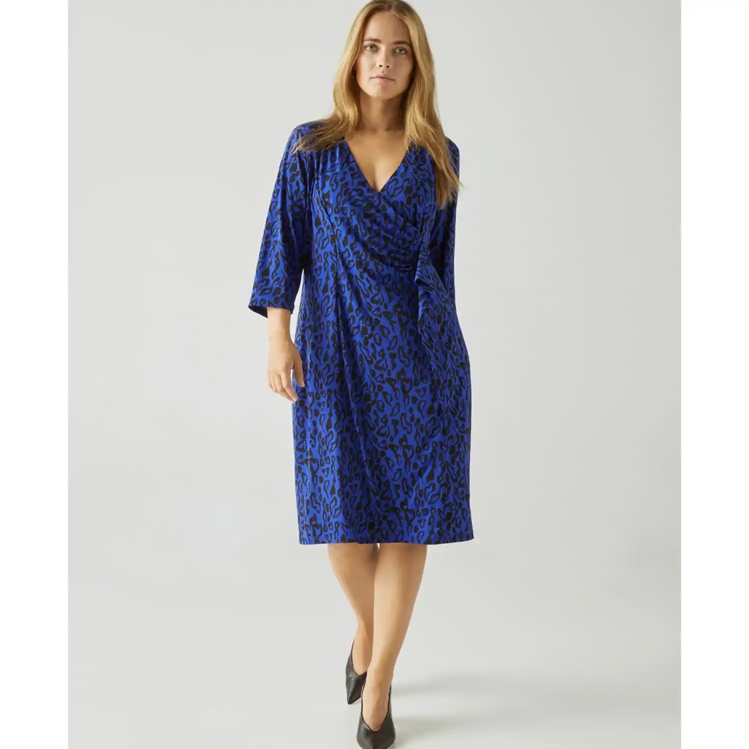 Couchel Animal Print Dress - Blue 2 Shaws Department Stores