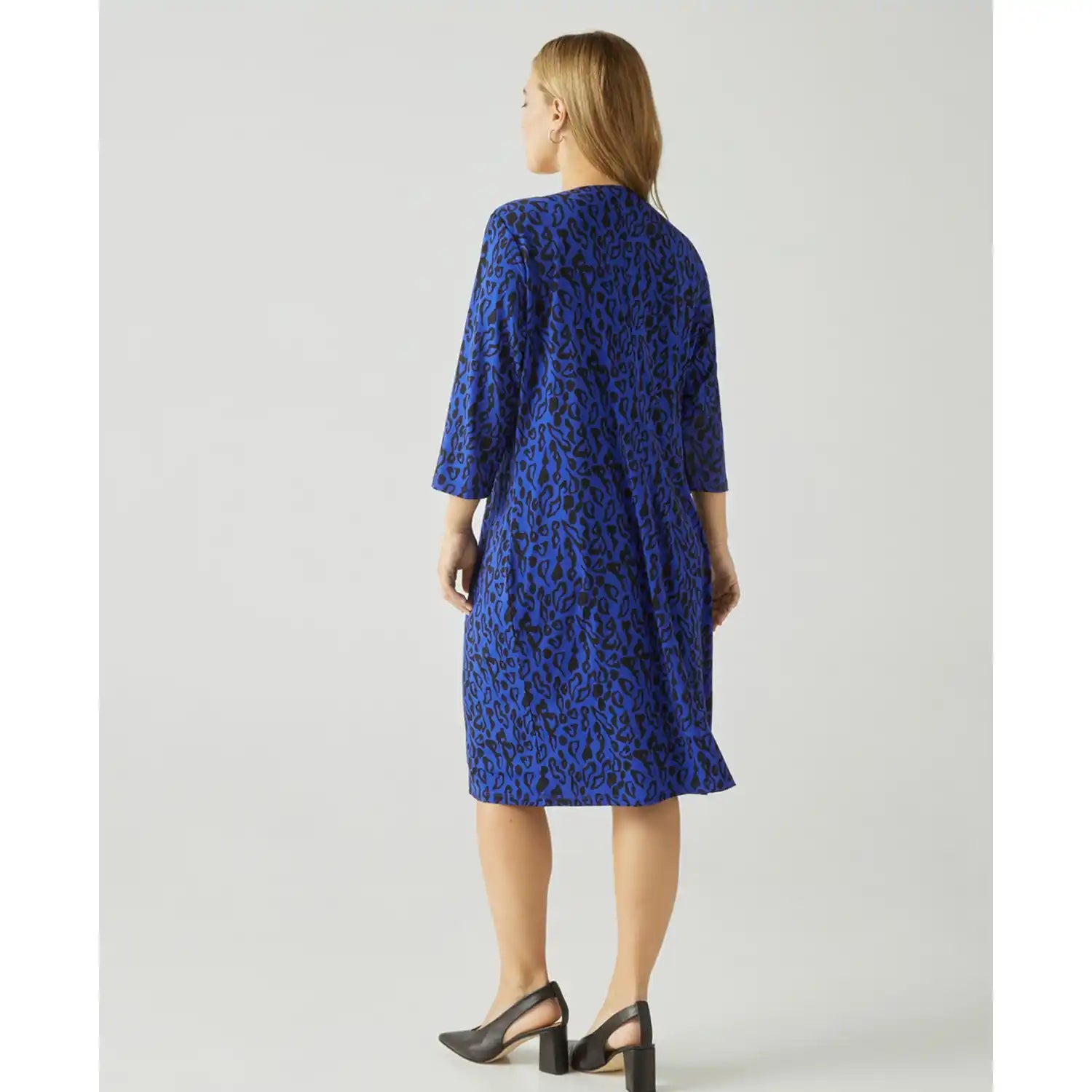 Couchel Animal Print Dress - Blue 3 Shaws Department Stores
