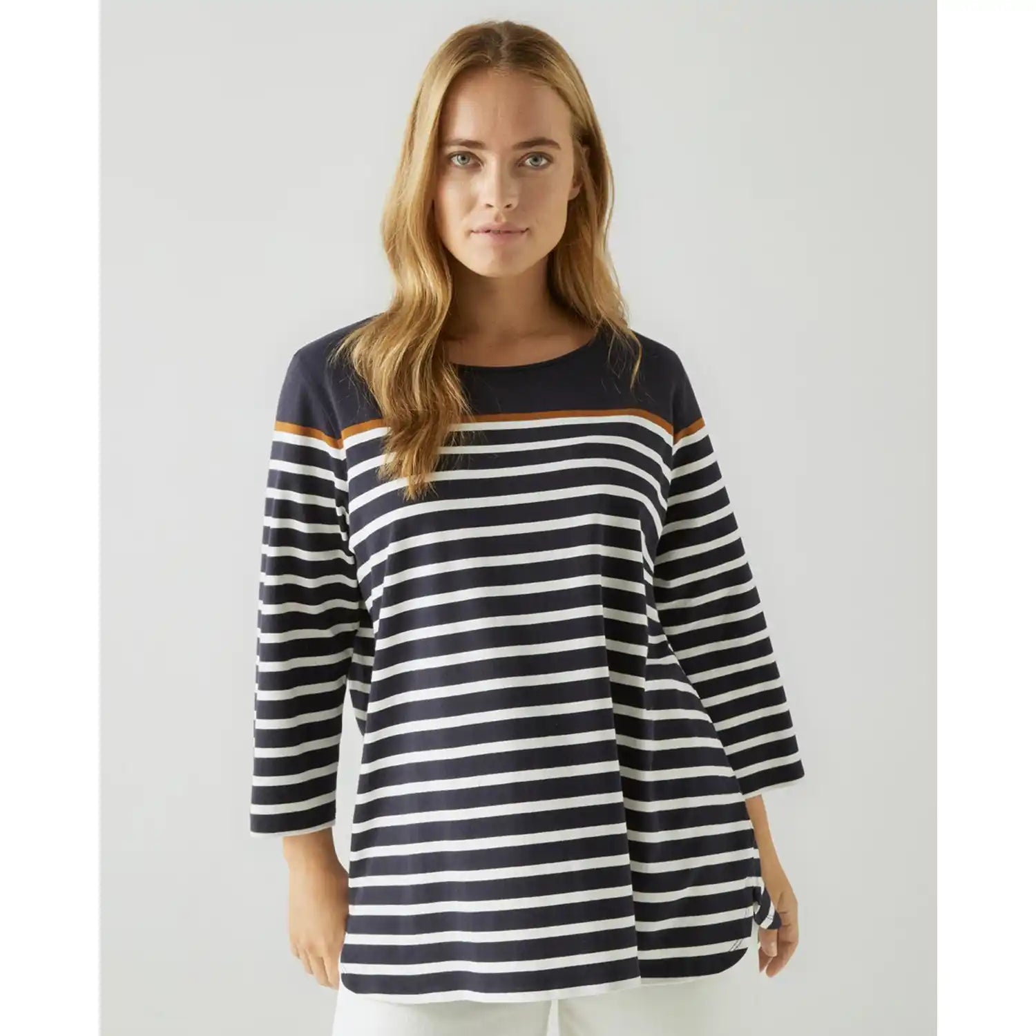 Couchel Stripes Essential T-Shirt - Navy 1 Shaws Department Stores
