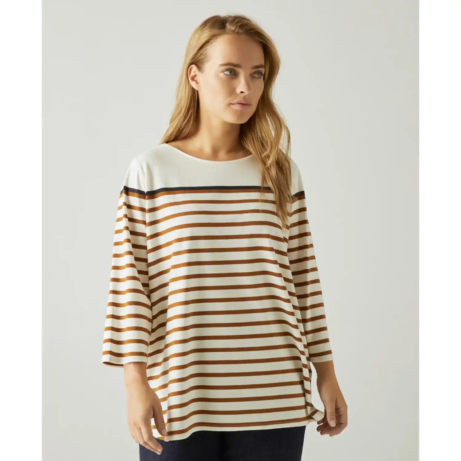 Couchel Stripes Essential T-Shirt - White 1 Shaws Department Stores