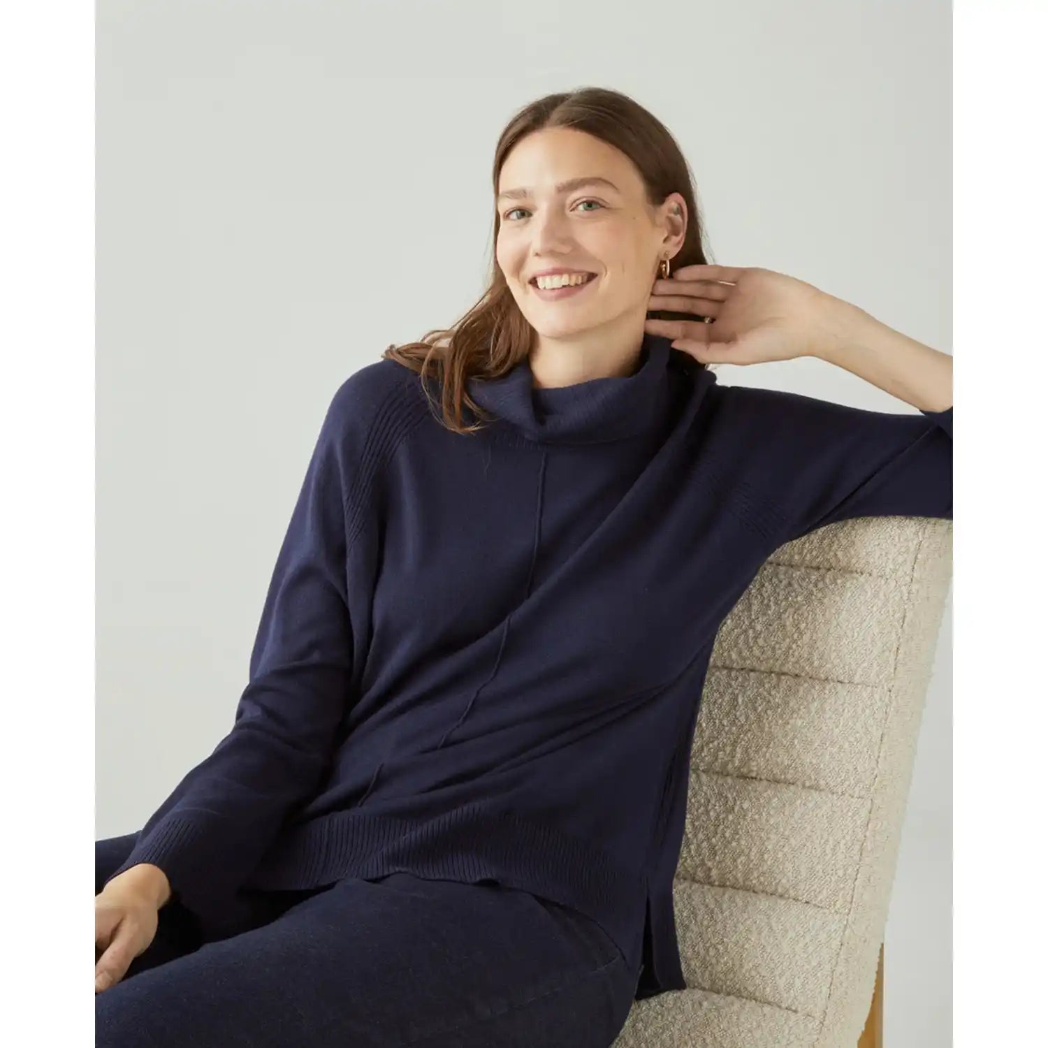Couchel Knitted Sweater - Navy 1 Shaws Department Stores