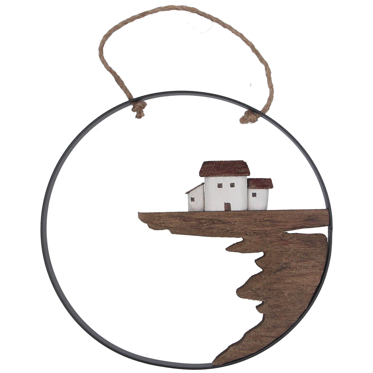 Gisella Graham Rustic Wood Coastal Cottage Scene in Metal Ring 1 Shaws Department Stores