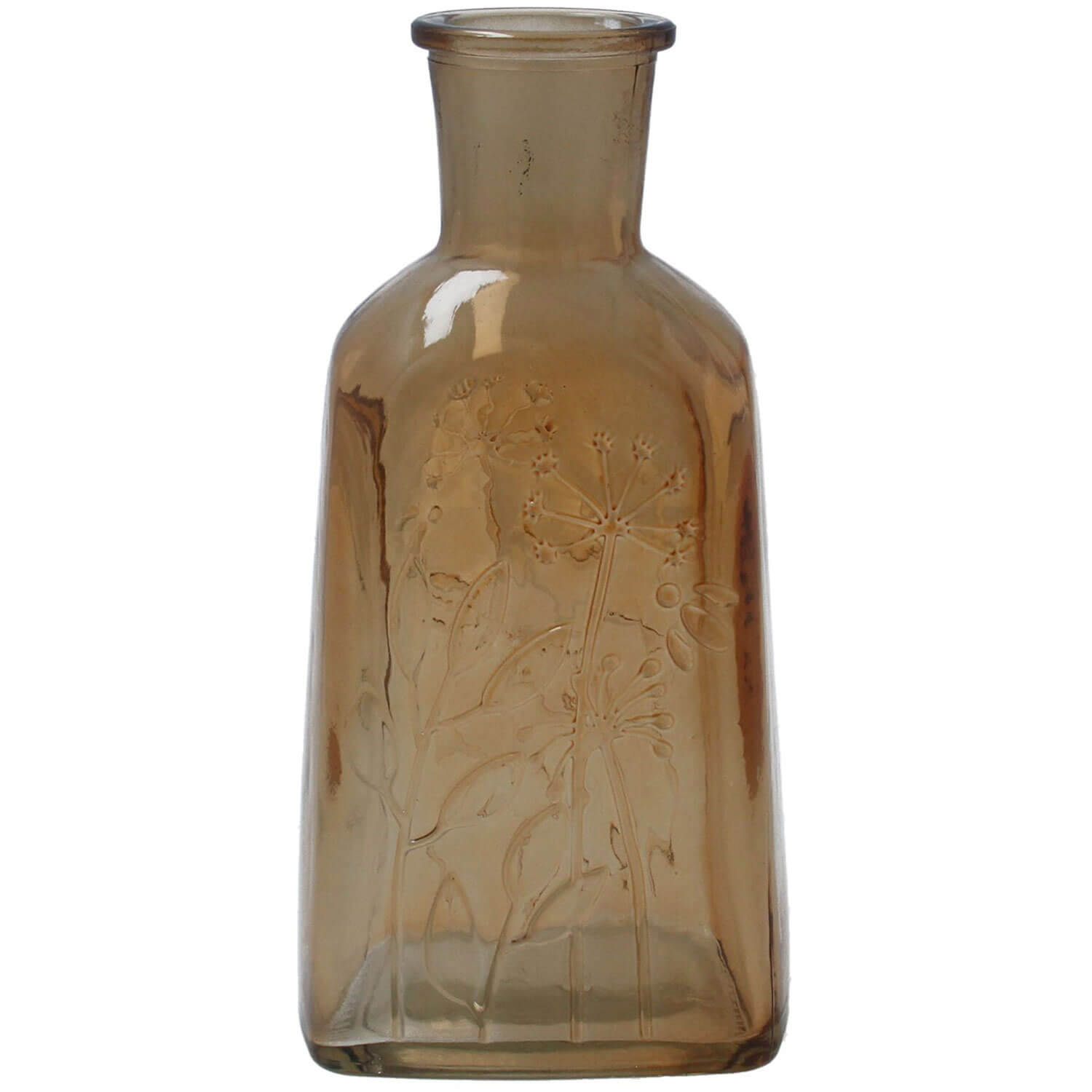Gisella Graham Light Amber Glass Meadow Design Bottle Vase 1 Shaws Department Stores