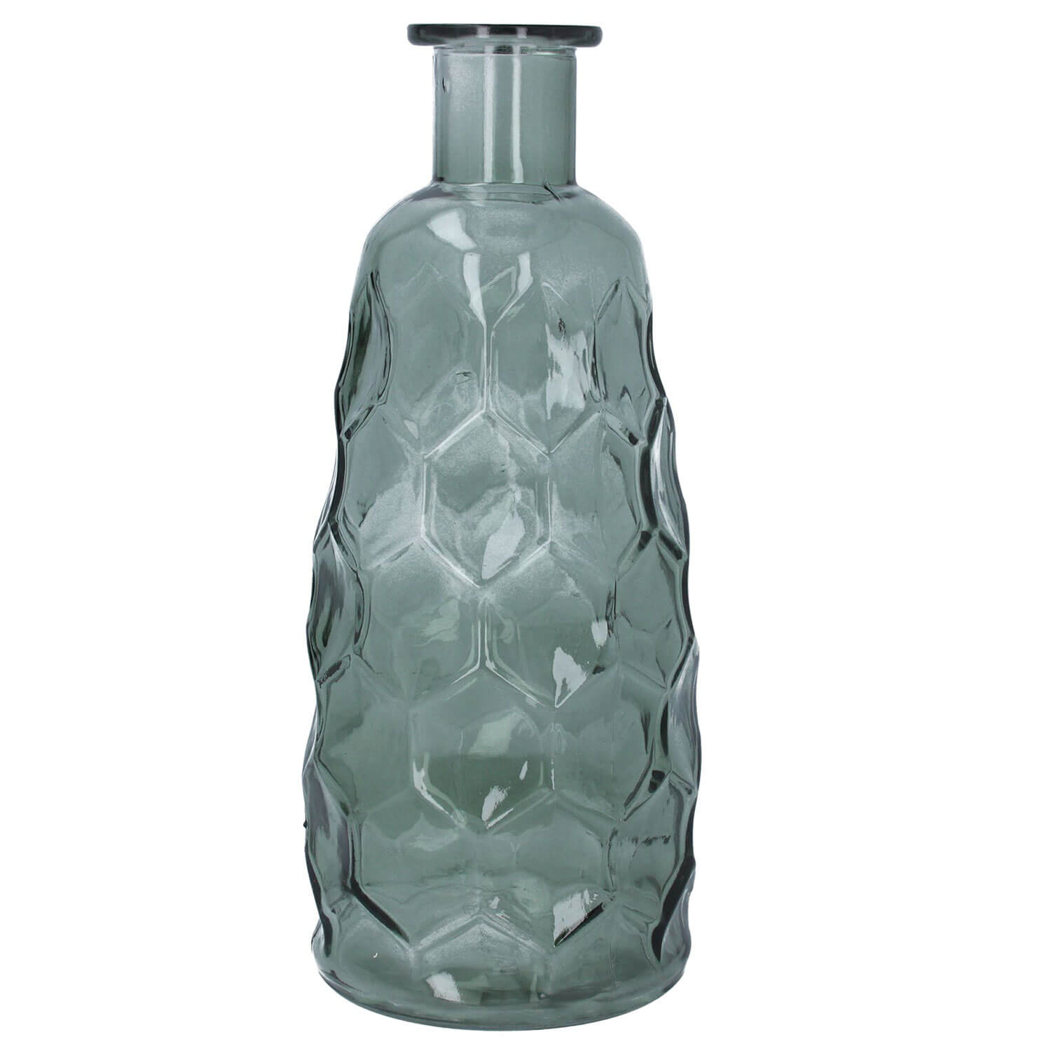 Gisella Graham Green Glass Honeycomb Tall Vase 1 Shaws Department Stores