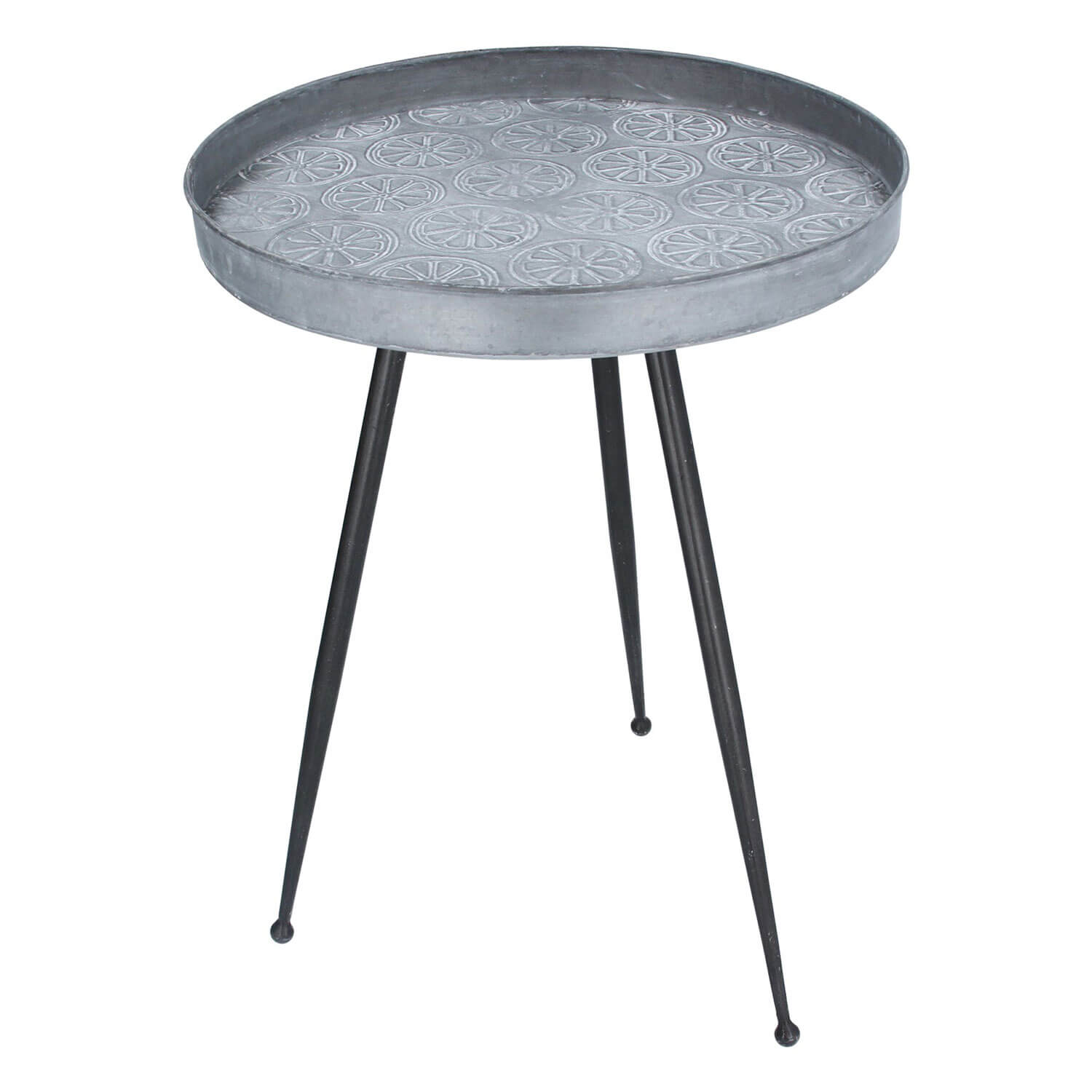 Gisella Graham Lemon Design Galvanised Metal Table - Small 1 Shaws Department Stores