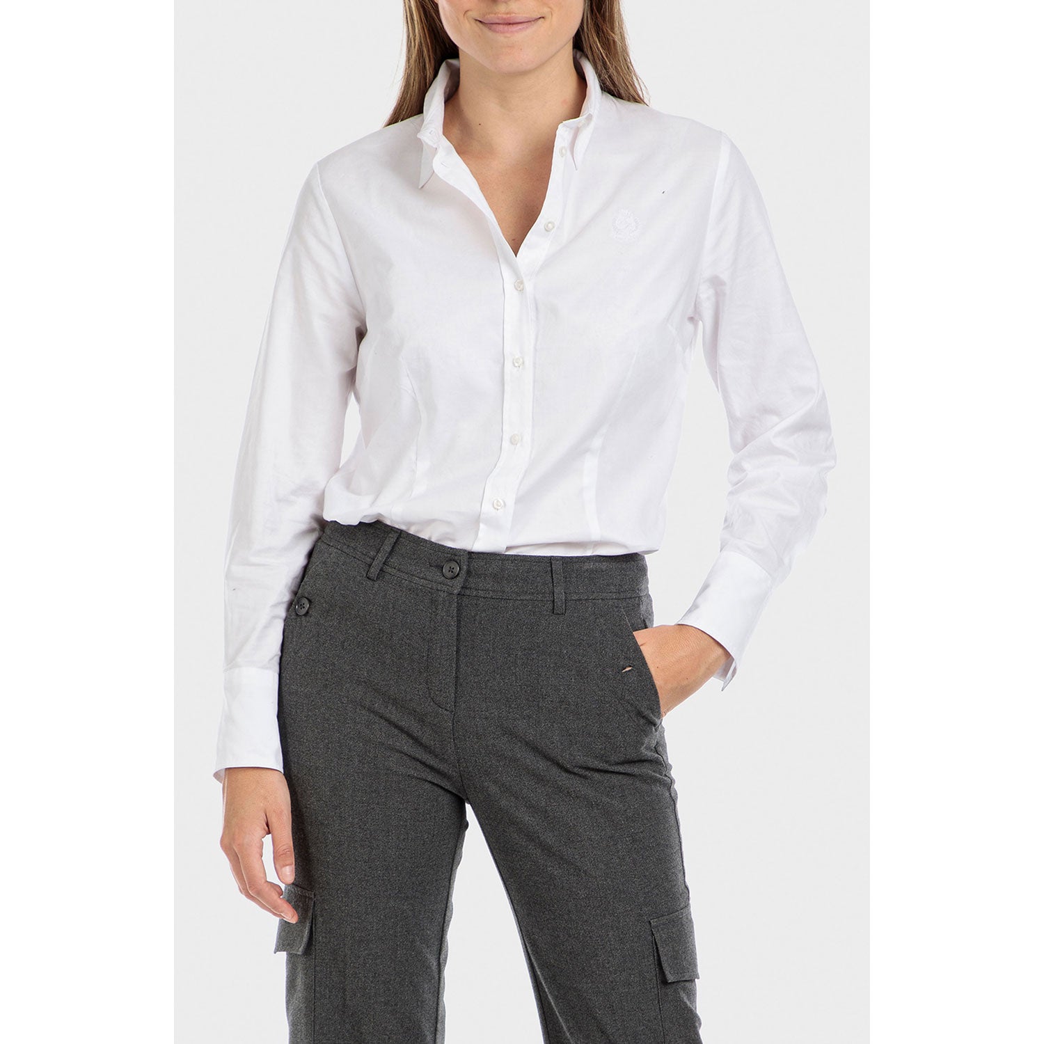 Punt Roma Oxford Shirt - White 1 Shaws Department Stores