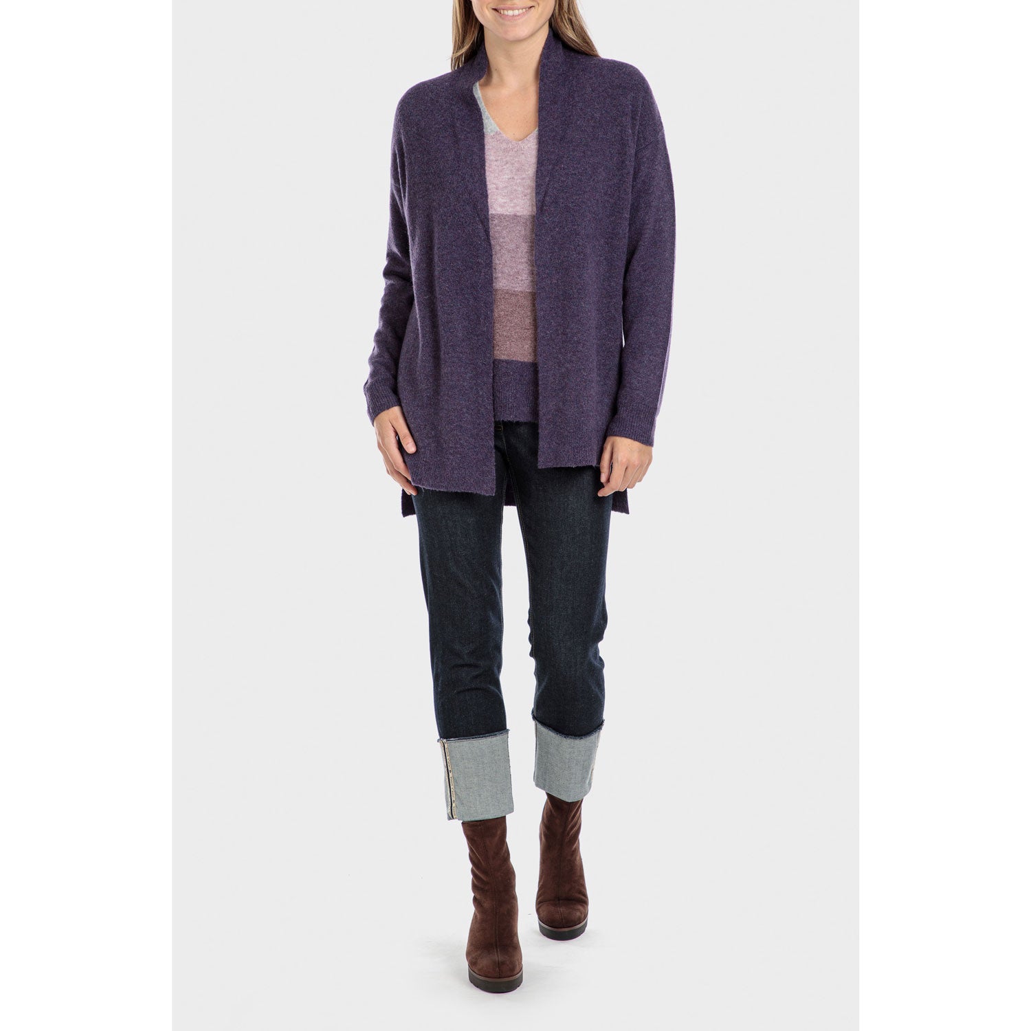Punt Roma Open Jacket - Purple Violet 3 Shaws Department Stores
