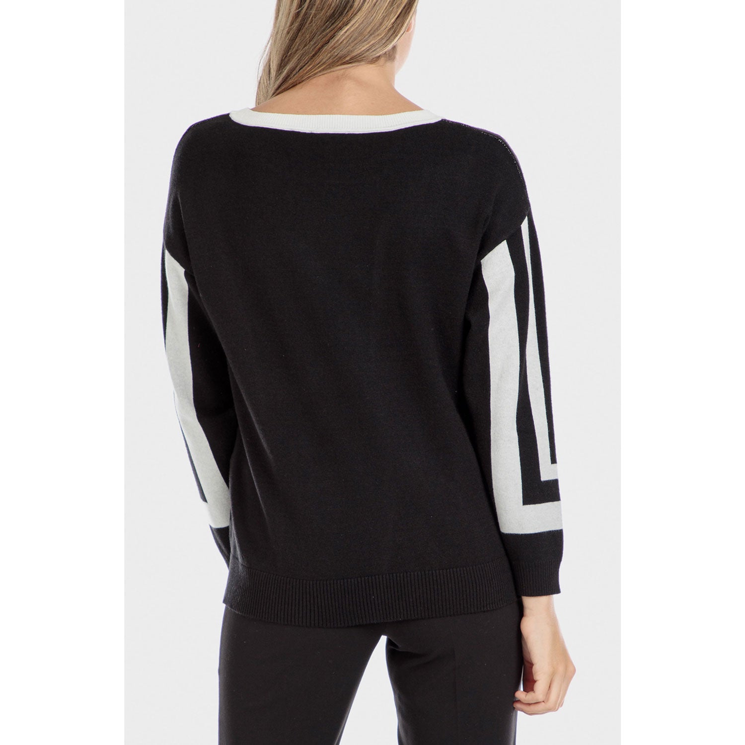 Punt Roma Jacquard Sweater - Black 2 Shaws Department Stores