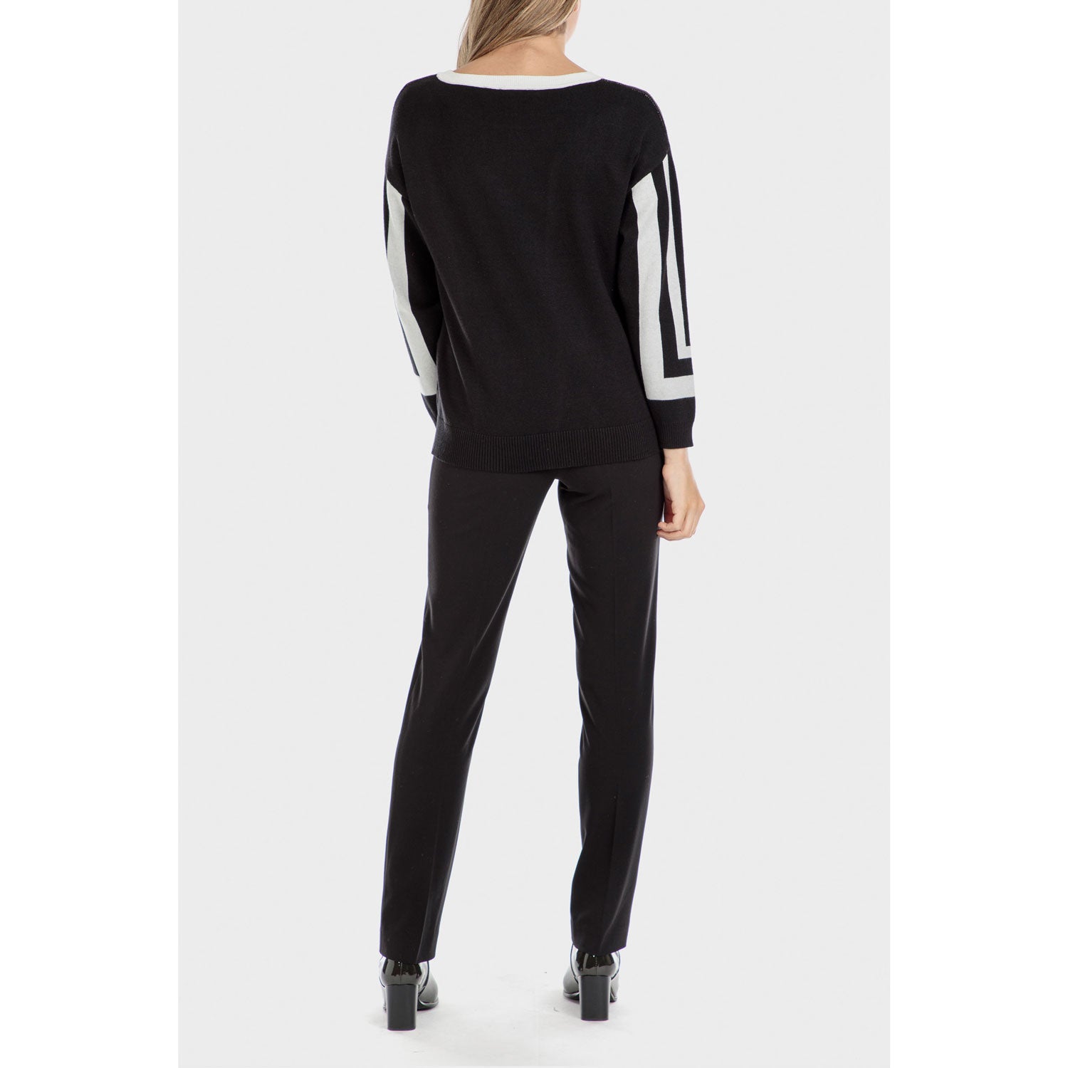 Punt Roma Jacquard Sweater - Black 4 Shaws Department Stores