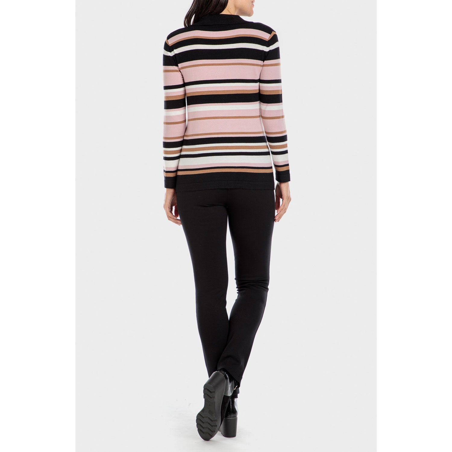Punt Roma Multi-Coloured Striped Sweater - Black 4 Shaws Department Stores