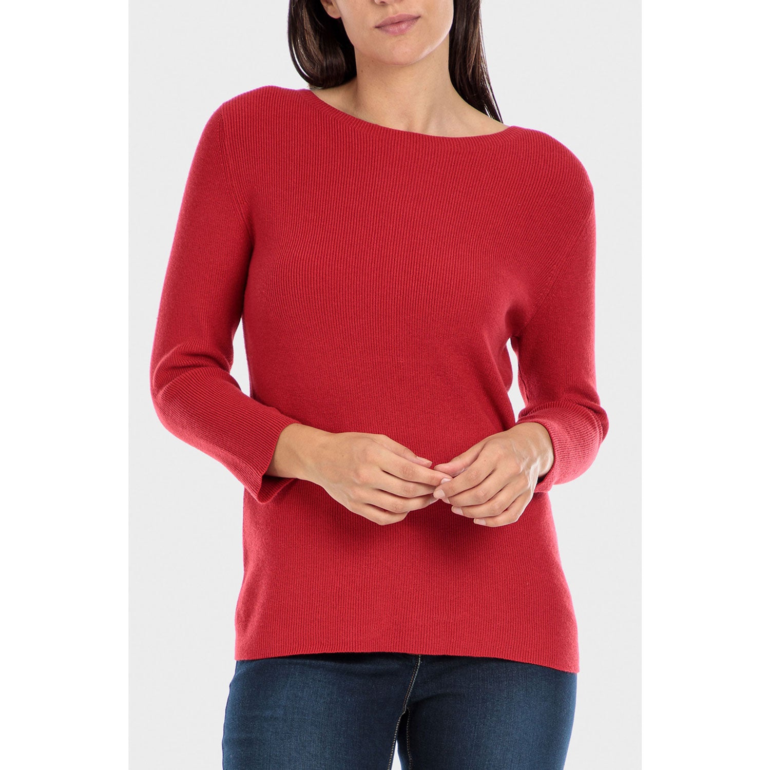 Punt Roma 3/4 Length Sweater - Red 1 Shaws Department Stores