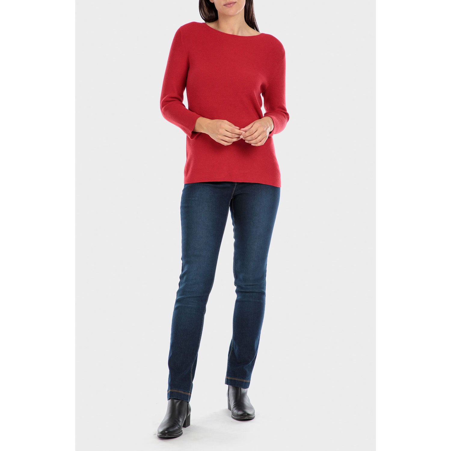 Punt Roma 3/4 Length Sweater - Red 2 Shaws Department Stores