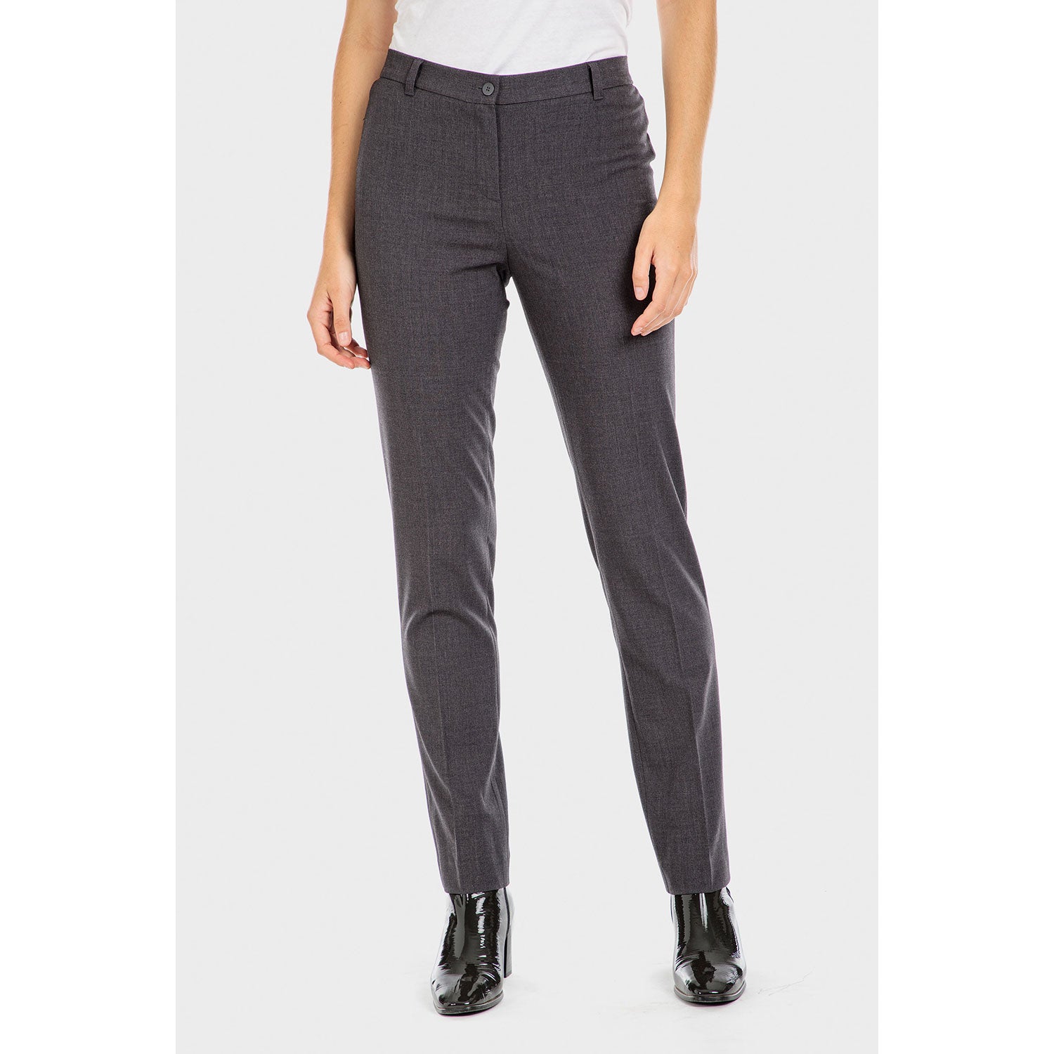 Punt Roma Trousers - Grey Melange 1 Shaws Department Stores